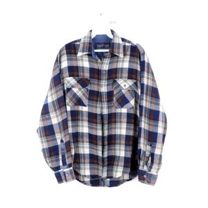 80s Streetwear Mens Medium Plaid Flannel Shirt